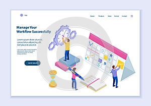 Creative website template of Manage Your Workflow Successfully concept