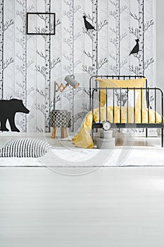 Creative white child`s bedroom