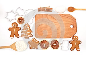 Creative winter time baking background