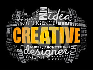 CREATIVE word cloud, creative business concept