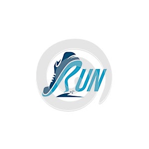 Creative wordmark logo, R for Run logo / Running logo vector template