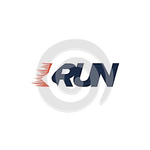 Creative wordmark logo, R for Run logo / Running logo vector template
