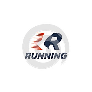 Creative wordmark logo, R for Run logo / Running logo vector template