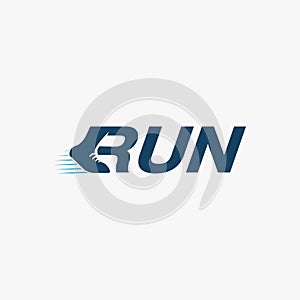 Creative wordmark logo, R for Run logo, Running logo vector template