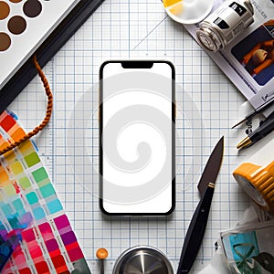 Creative Workspace Mobile Screen Art Design Tools