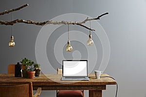Creative workspace vintage design desk organic lamp design