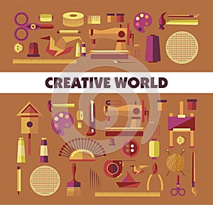 Creative world handicraft tools and equipment hobby or craft