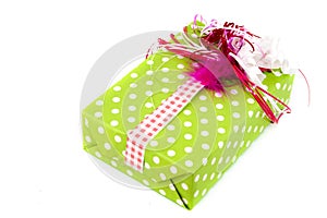Creative wrapped green present