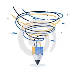 Creative writing, storytelling concept, vector illustration