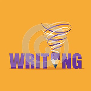 Creative writing, storytelling concept, vector illustration