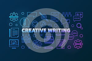 Creative writing vector modern outline colored banner
