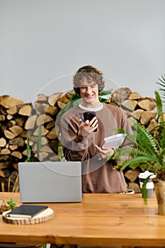 Creative young man exploring ideas in