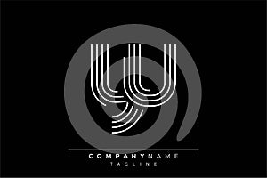 Creative YU lines letter logo design photo