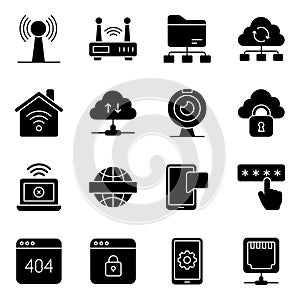 Pack of Dataserver and Database Solid Icons