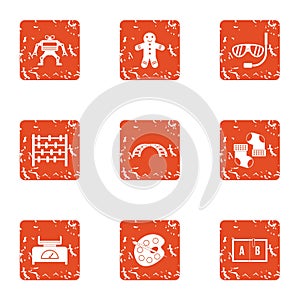 Creativeness icons set, grunge style photo