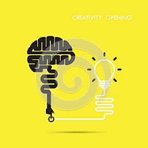 Creativity brain opening concept.Creative brain abstract vector