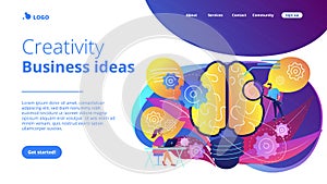 Creativity and business ideas landing page.