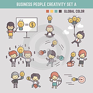 Creativity business people concept vector illustration outline c photo