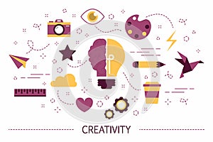 Creativity concept illustration. Idea of creative thinking