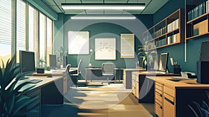 creativity creating digital art in an office style