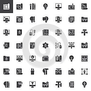 Creativity and design vector icons set