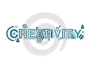 Creativity headline. Flat vector illustration