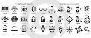 Creativity icons set for business
