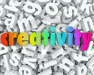 Creativity Imagination 3d Letter Word Background Creative Thinking