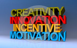 creativity innovation incentive motivation on blue