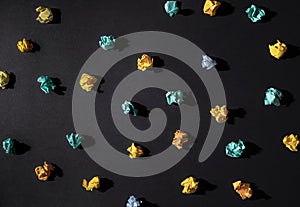Creativity inspiration,ideas concepts with paper crumpled ball photo