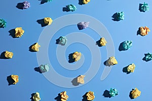 Creativity inspiration,ideas concepts with paper crumpled ball photo