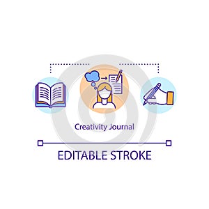 Creativity journal concept icon