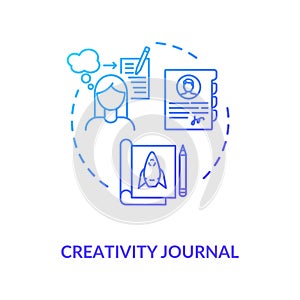 Creativity journal concept icon