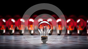 creativity light bulb standing out
