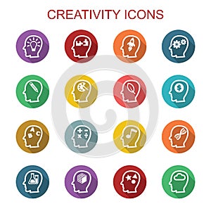 Creativity long shadow icons