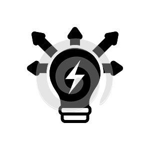 Black solid icon for Creativity Mode, mindset and mentality photo