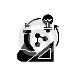 Creativity in STEM black glyph icon