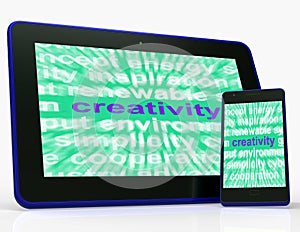 Creativity Tablet Shows Originality, Innovation And Imagination