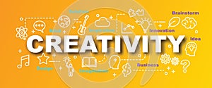 Creativity vector trendy banner