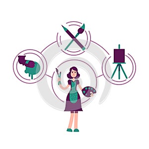 Creator archetype flat concept vector illustration