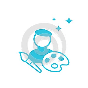 Creator, artist, painter icon Isolated on white background.