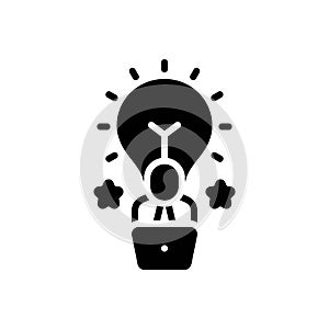 Black solid icon for Creator, erector and employee photo