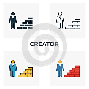 Creator outline icon. Thin line element from crowdfunding icons collection. UI and UX. Pixel perfect creator icon for web design,