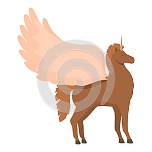 Creature airborn icon cartoon vector. Pegasus unicorn