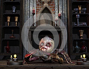 Creature in front of the altar