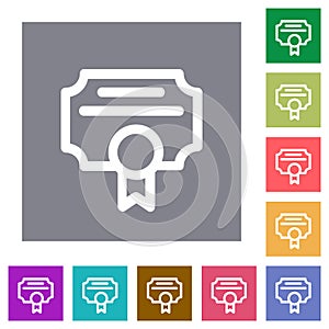Credential outline square flat icons
