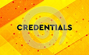 Credentials abstract digital banner yellow background