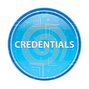 Credentials floral blue round button