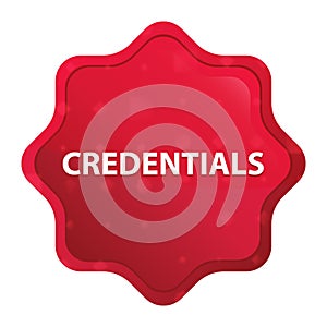 Credentials misty rose red starburst sticker button