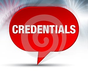 Credentials Red Bubble Background